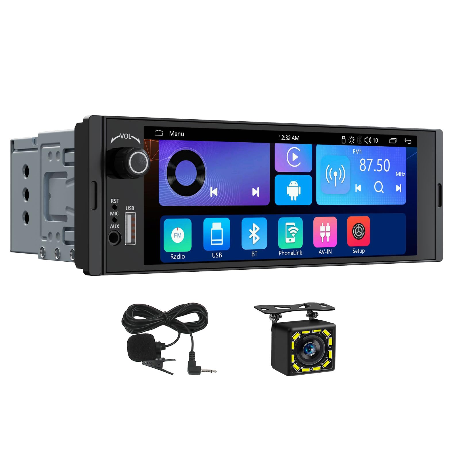 Eonon 6,36 Zoll Linux Einzel-Din Autoradio mit Bluetooth und Bildschirmspiegelung für US-Besitzer